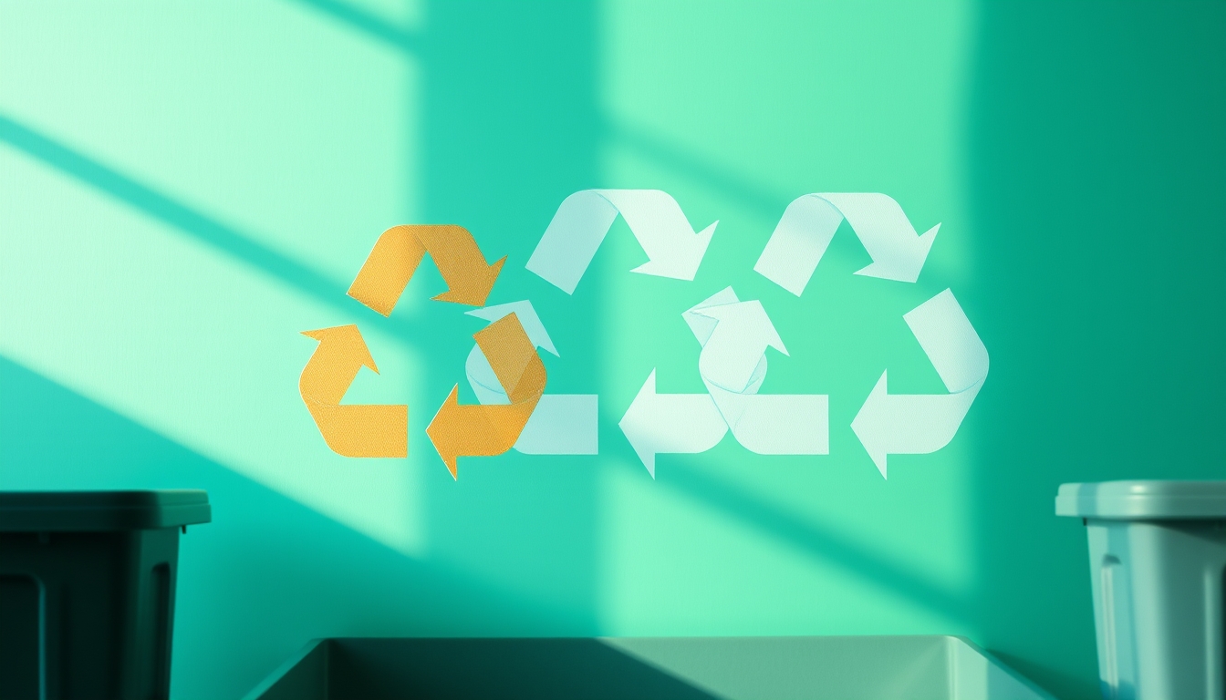 recycling symbols colorful in editorial style