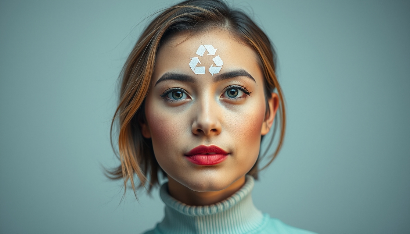 recycling symbols colorful in editorial style