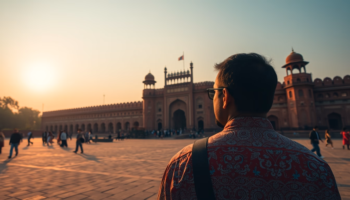 red fort delhi in editorial style