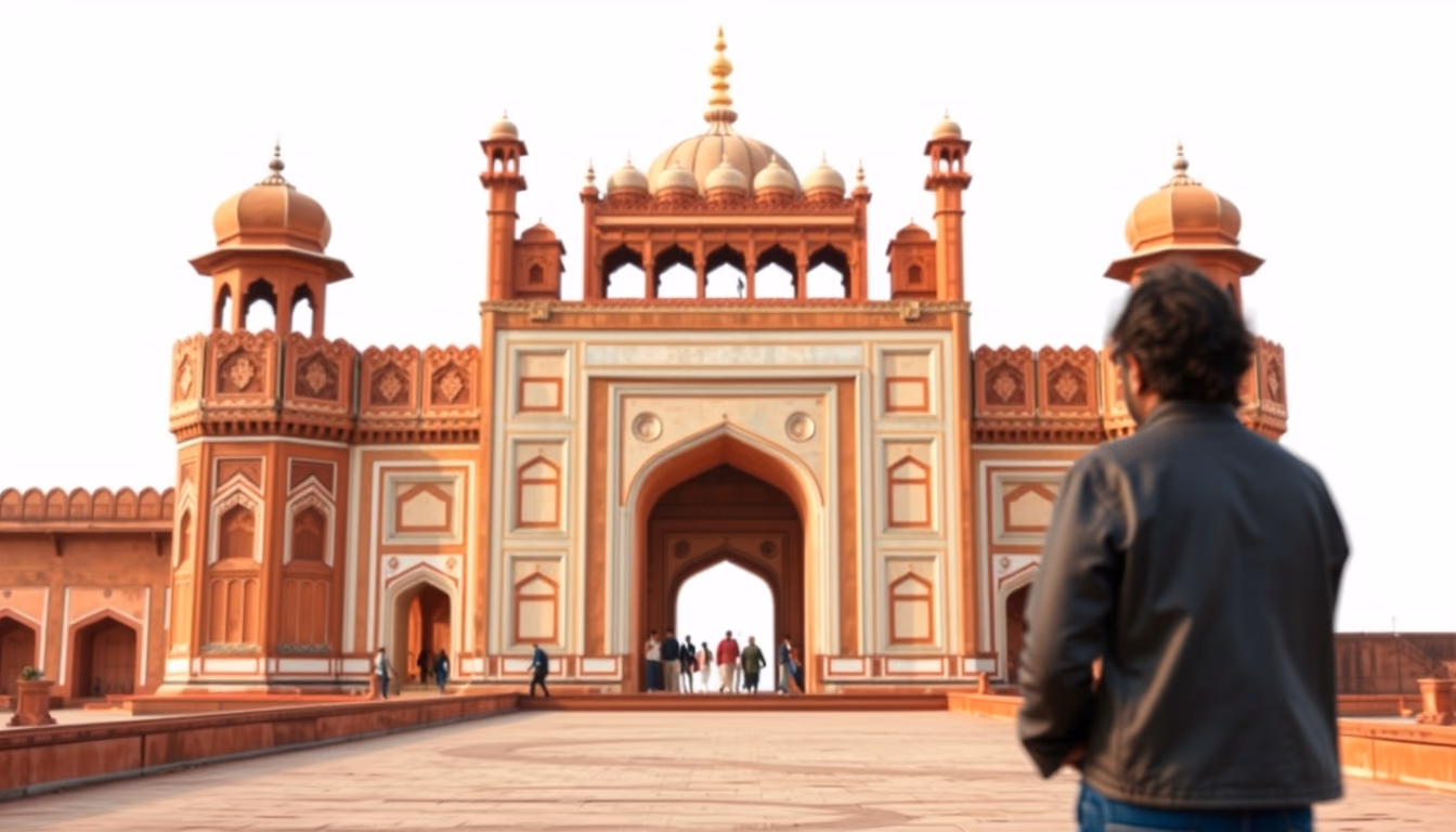 red fort delhi in editorial style