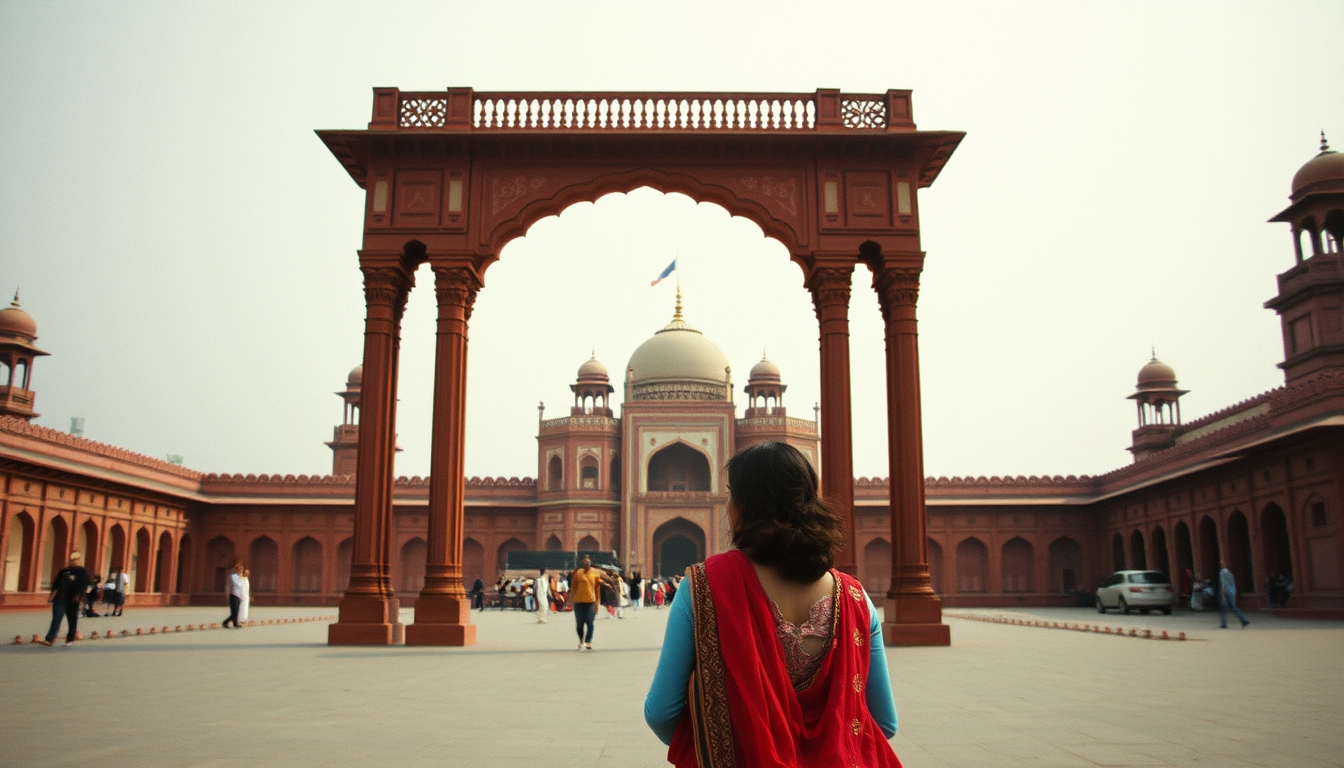 red fort delhi in editorial style