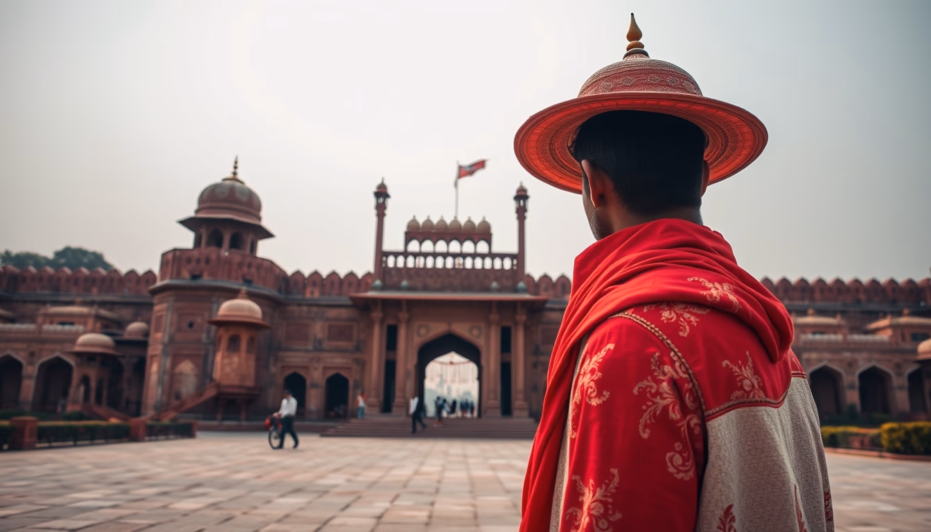 red fort delhi in editorial style