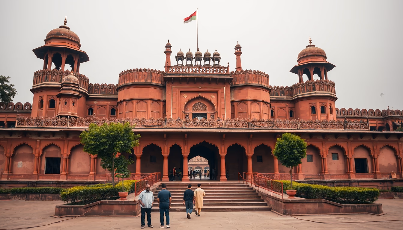 red fort delhi in editorial style