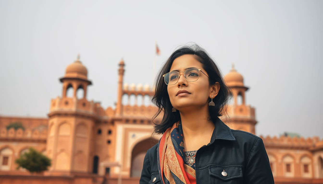 red fort delhi in editorial style