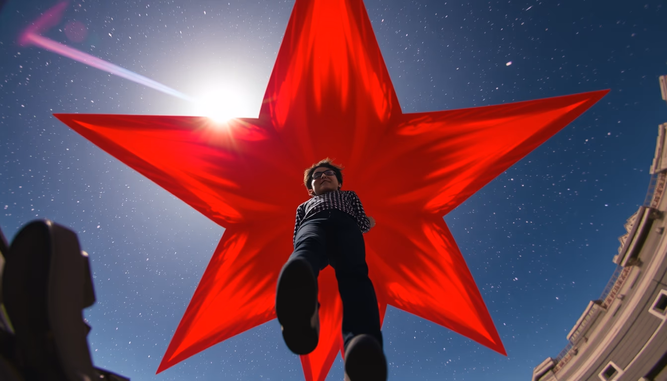 red giant star expanding in editorial style