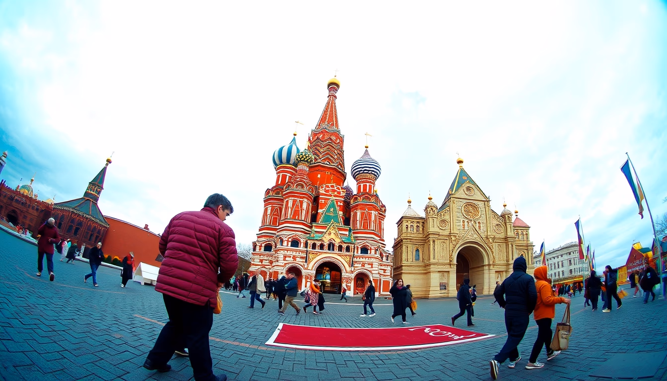 red square moscow in editorial style