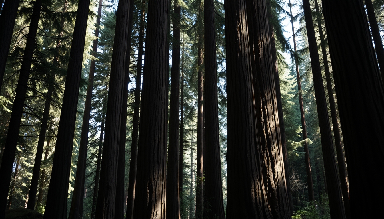 redwood forest california in editorial style