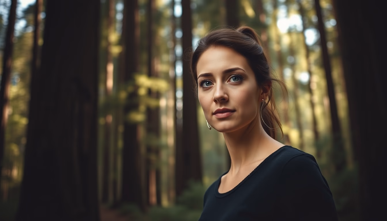 redwood forest california in editorial style