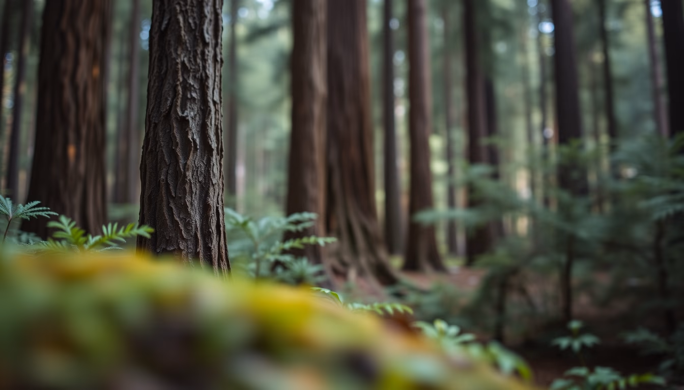 redwood forest california in editorial style
