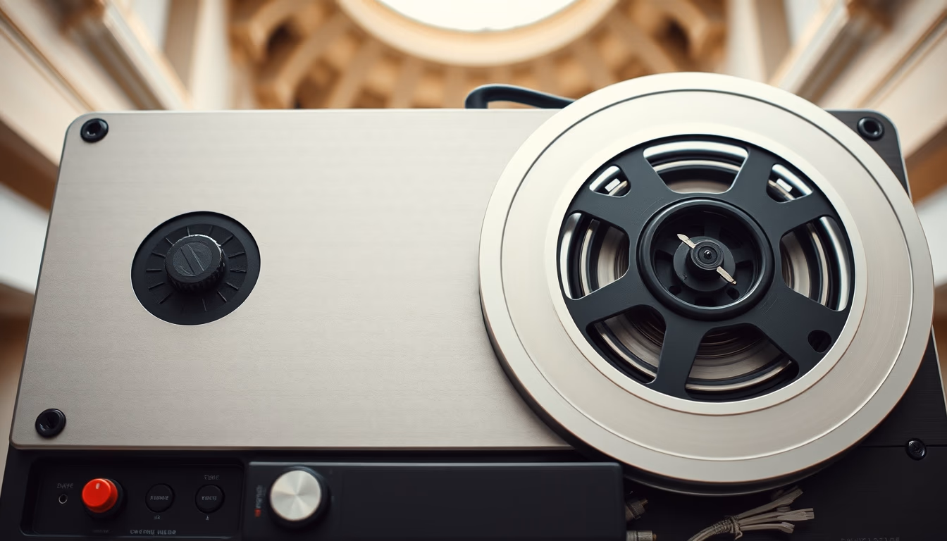 reel to reel tape player in editorial style