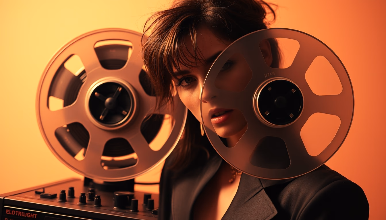Reel to reel tape player em estilo editorial