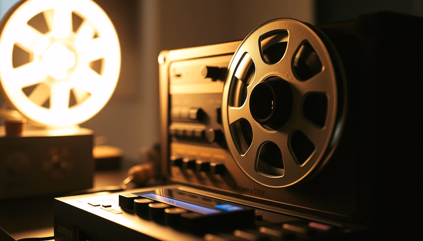 Reel to reel tape player em estilo editorial
