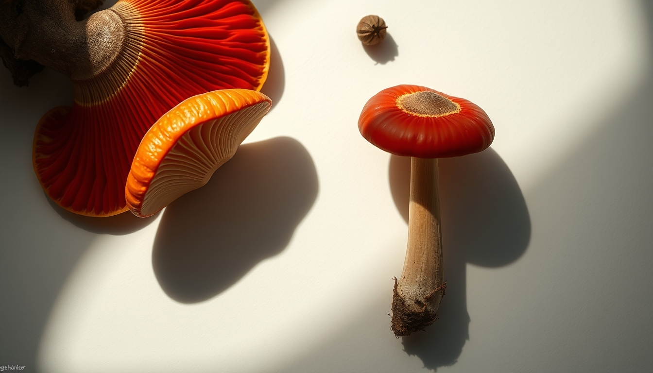 Reishi medicinal em estilo editorial