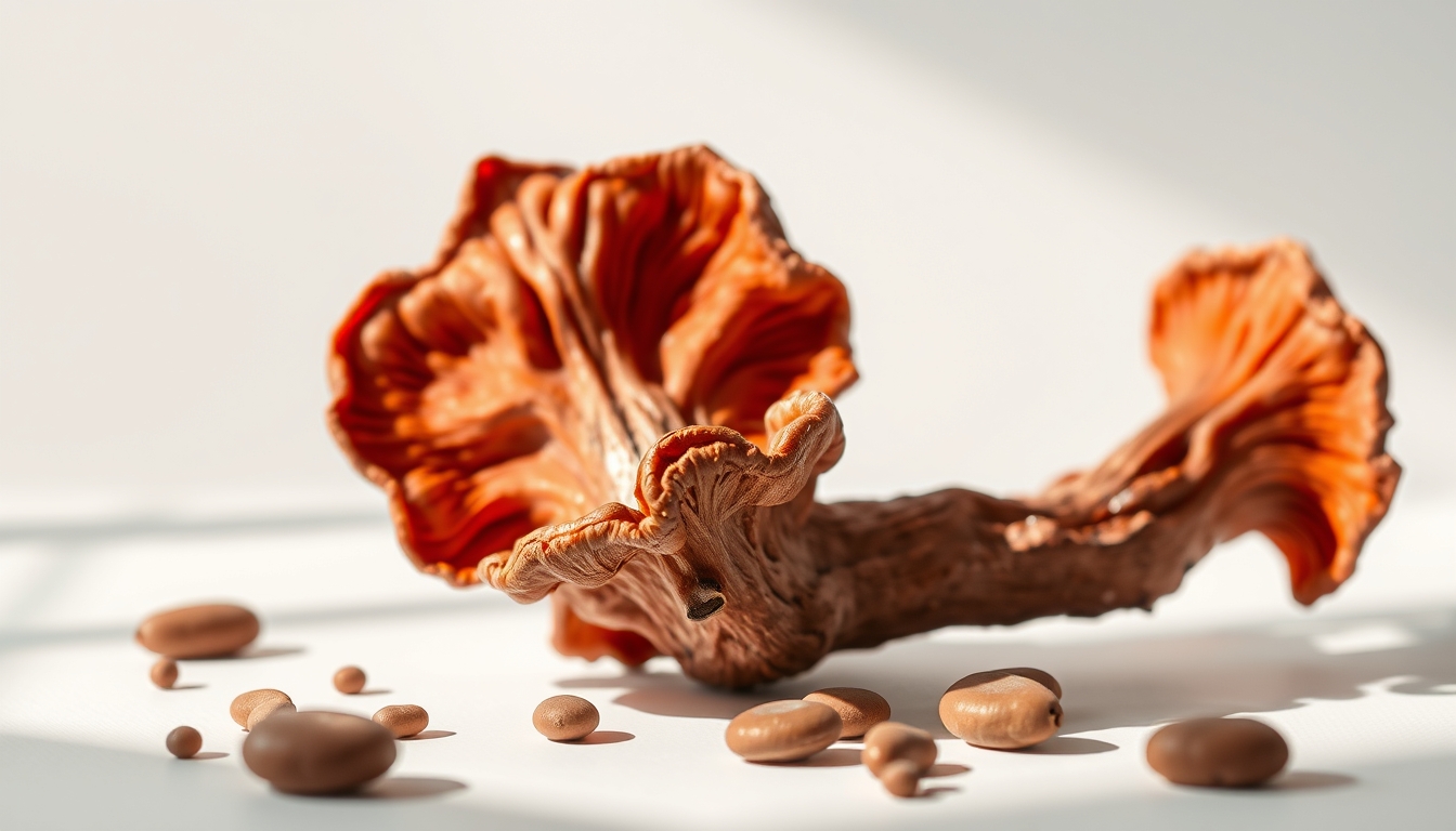 Reishi medicinal em estilo editorial