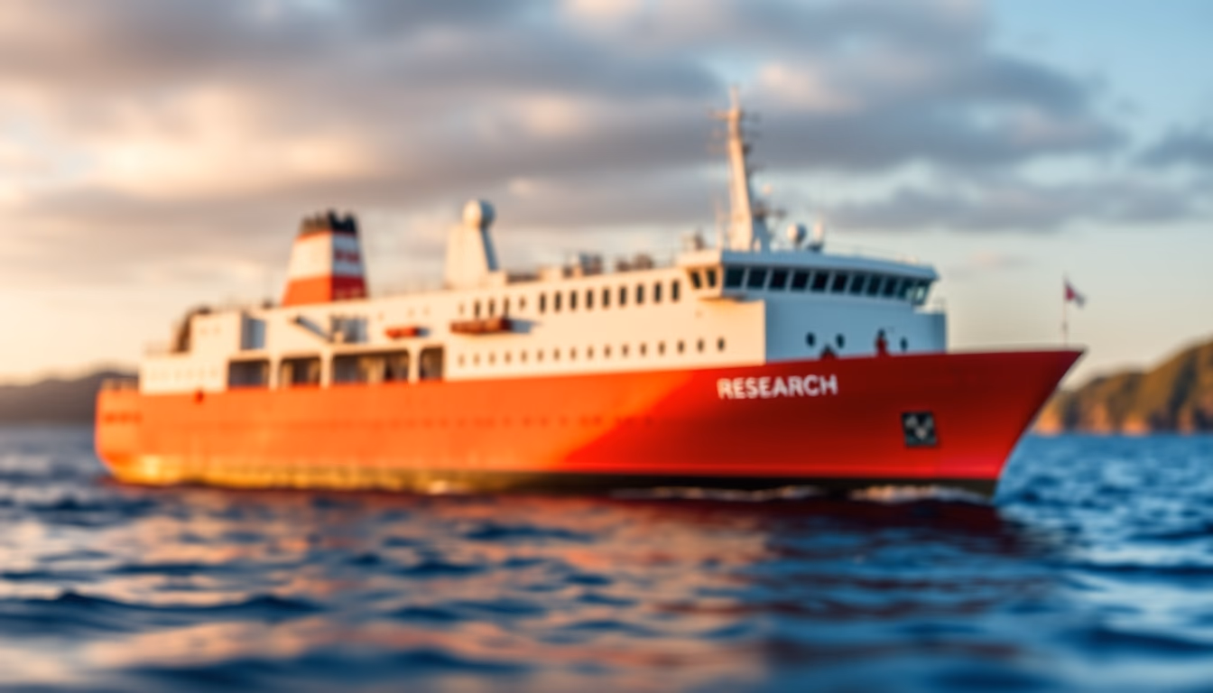 research vessel ocean in editorial style