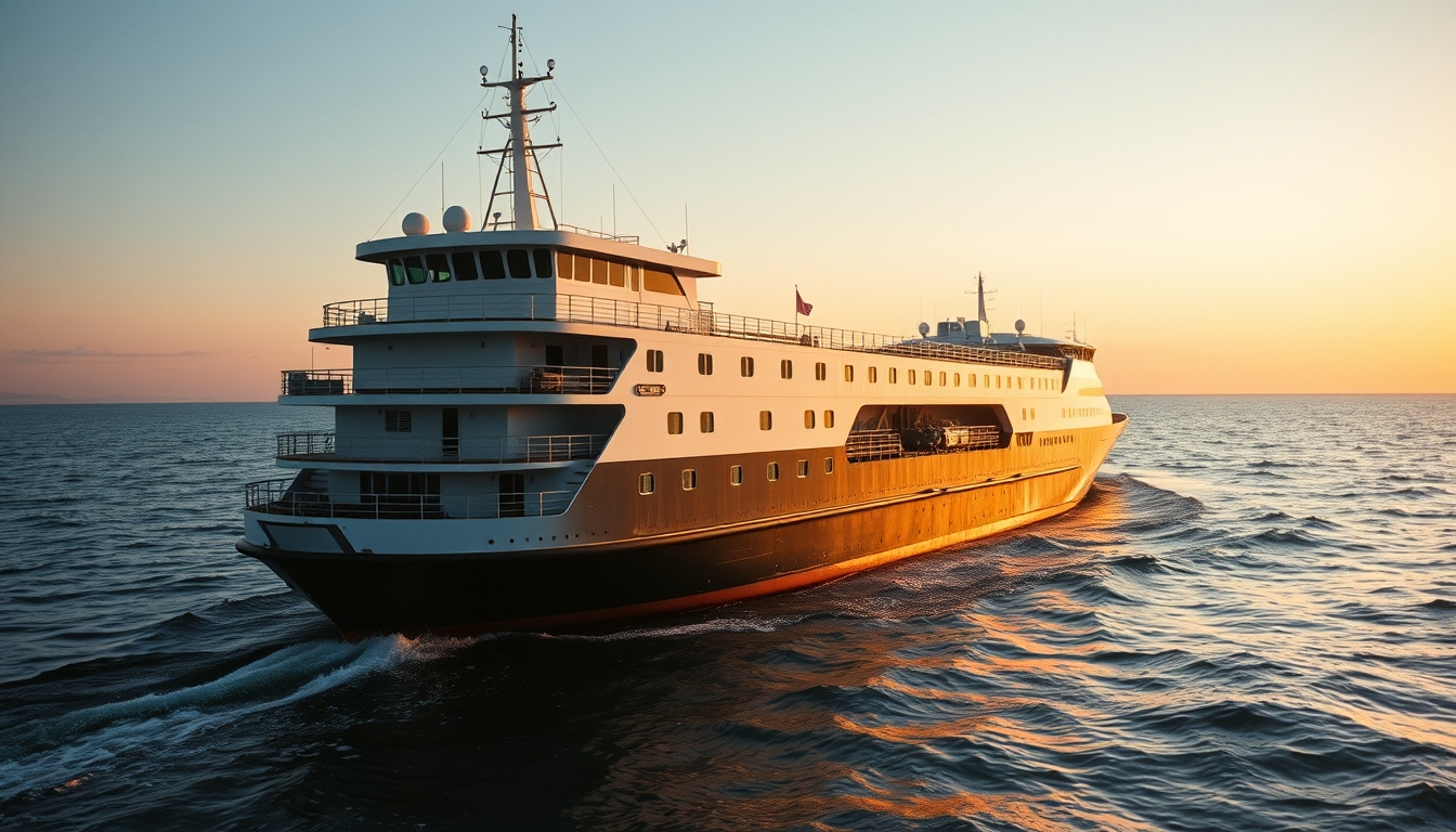 research vessel ocean in editorial style