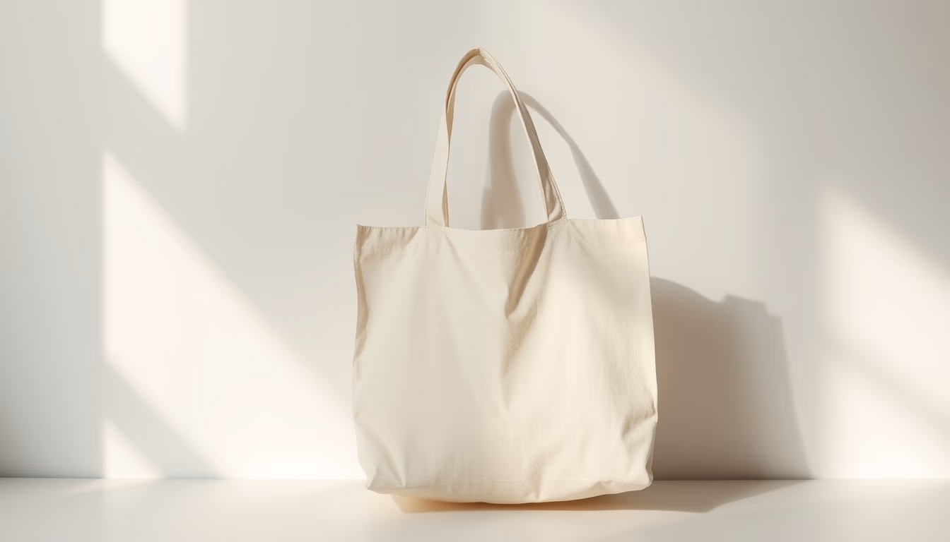 reusable shopping bag canvas in editorial style