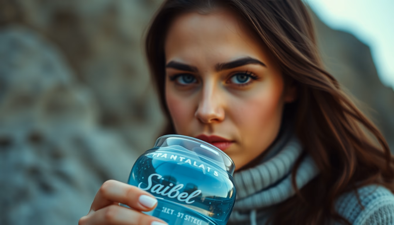 reusable water bottle steel in editorial style