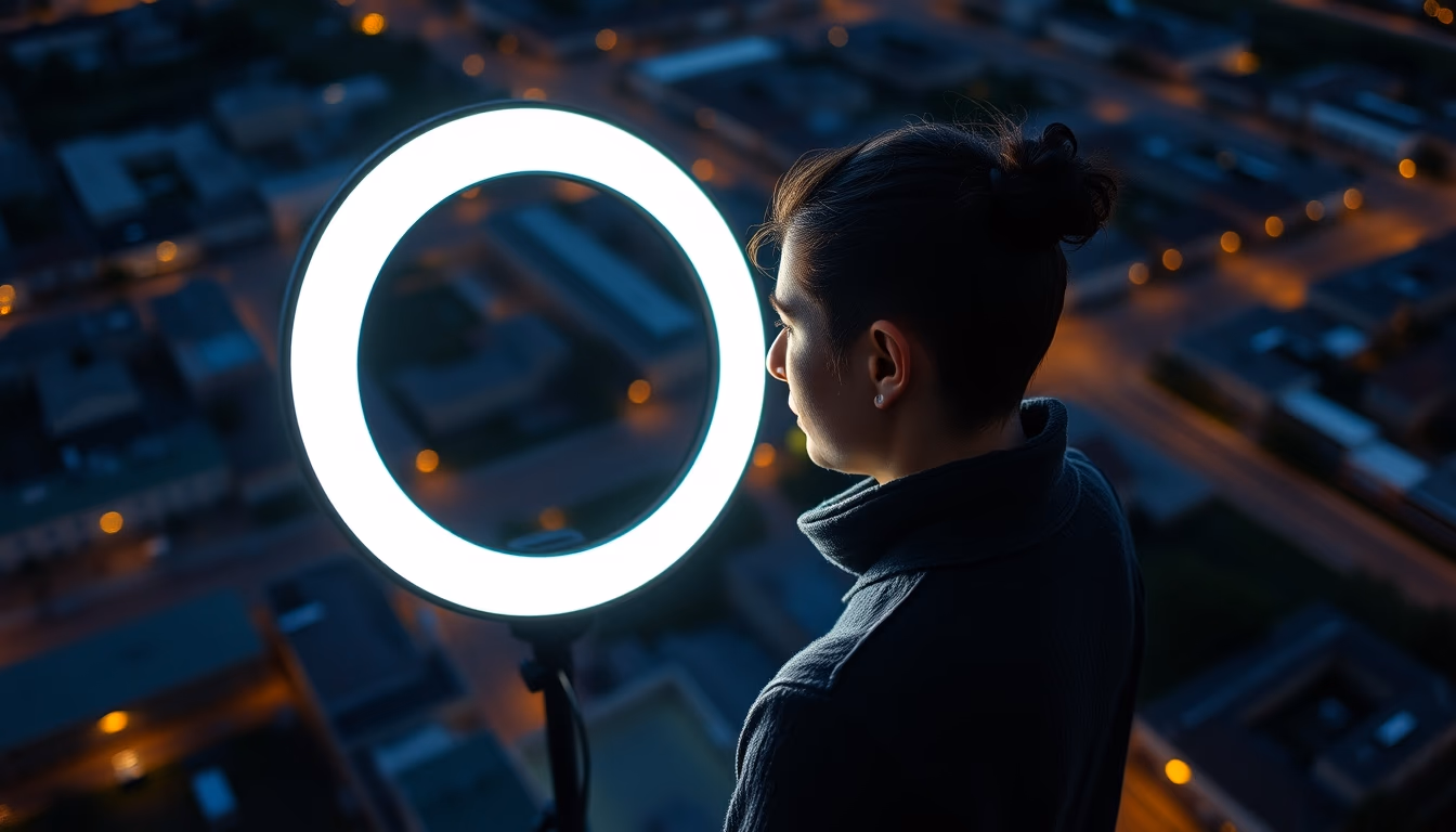 ring light setup vlog in editorial style