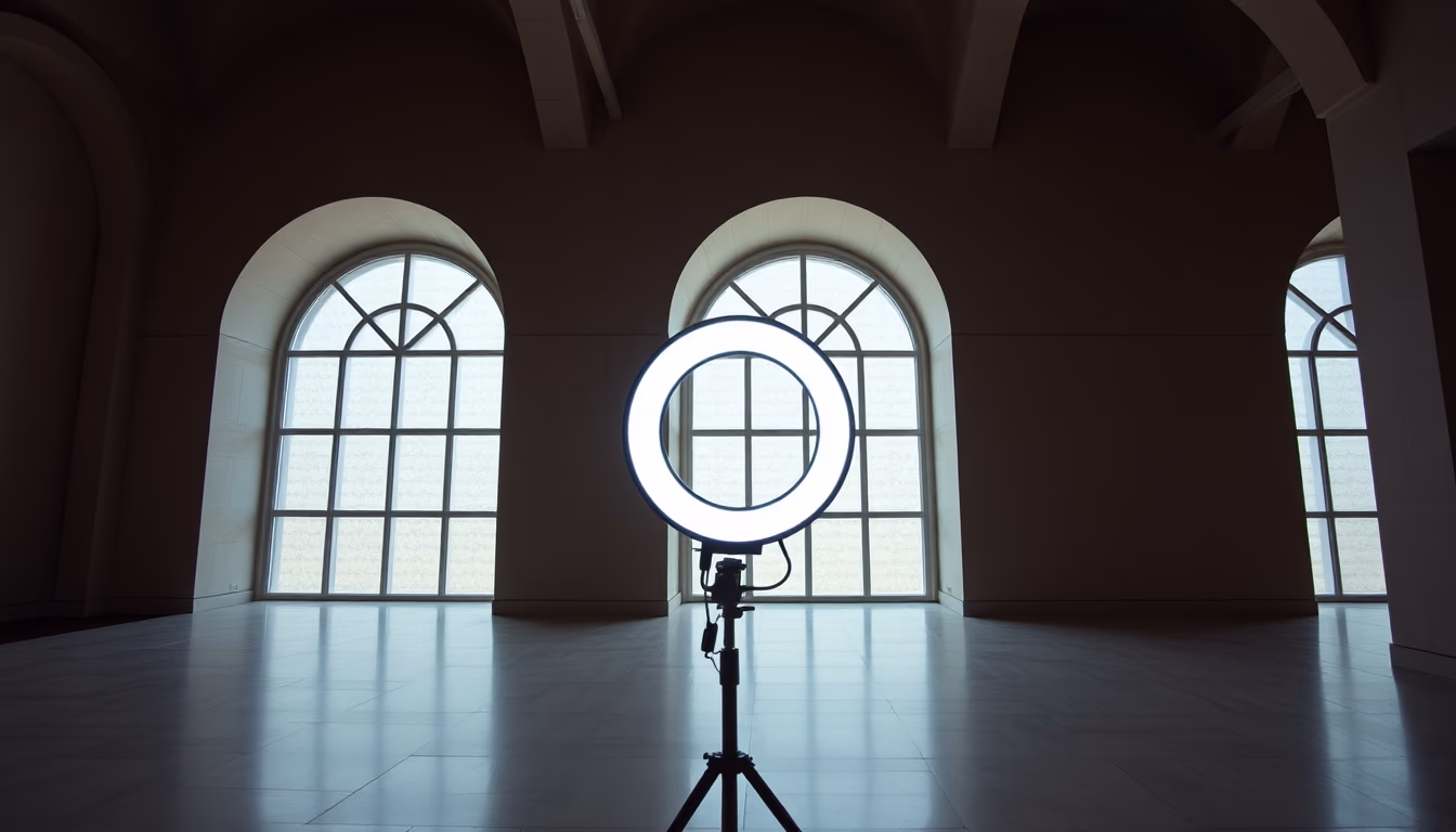 ring light setup vlog in editorial style