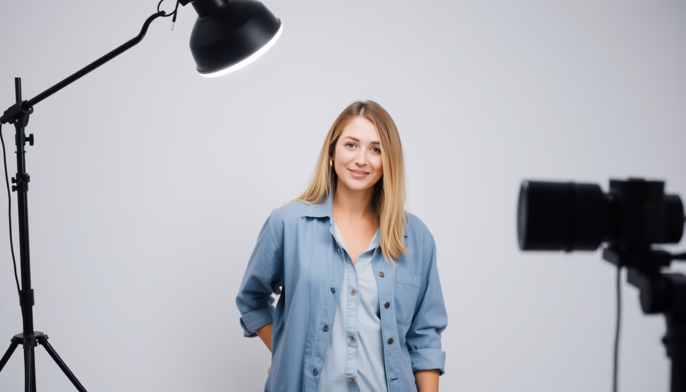 ring light setup vlog in editorial style