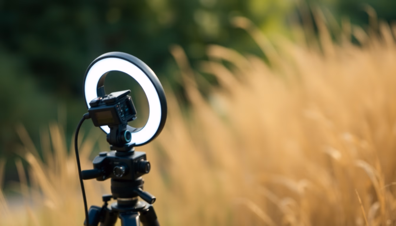 ring light setup vlog in editorial style