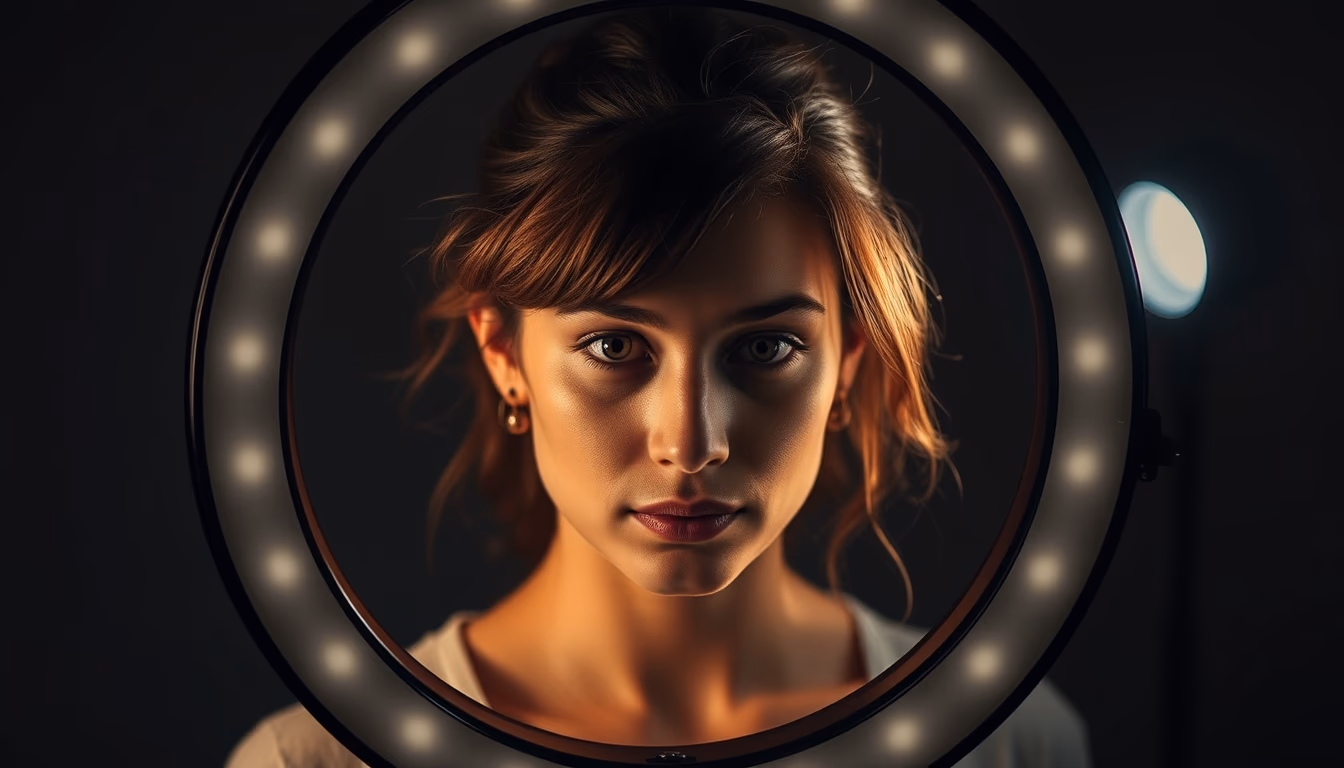 ring light setup vlog in editorial style