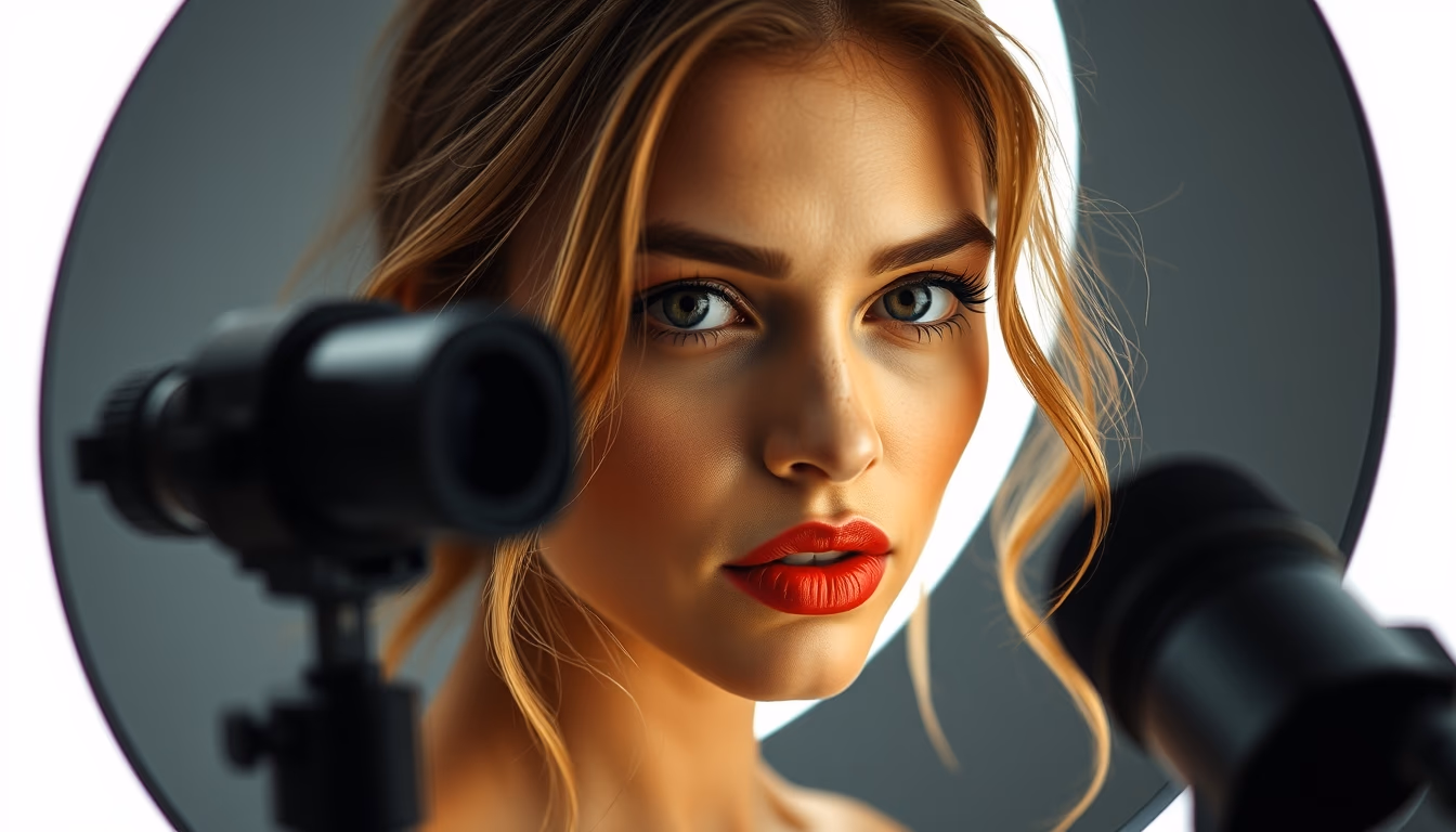 ring light setup vlog in editorial style