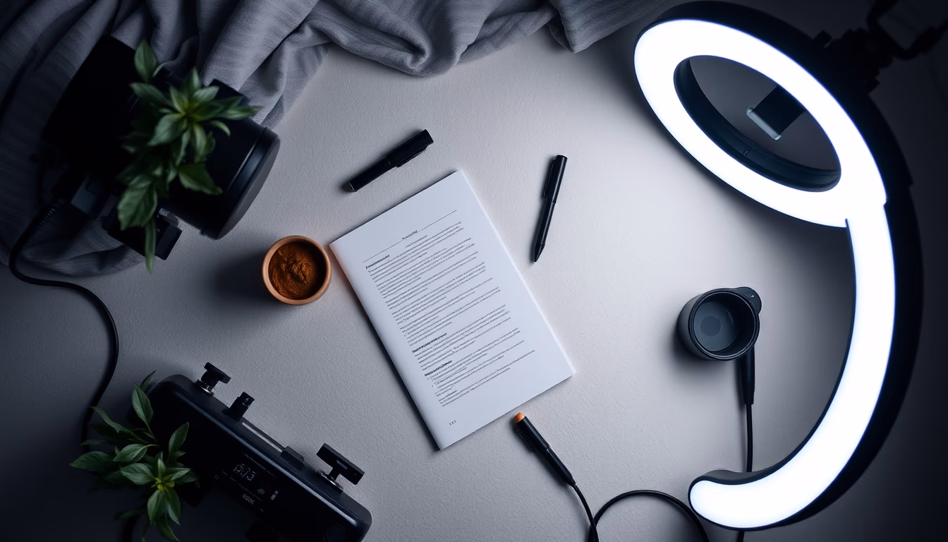 ring light setup vlog in editorial style