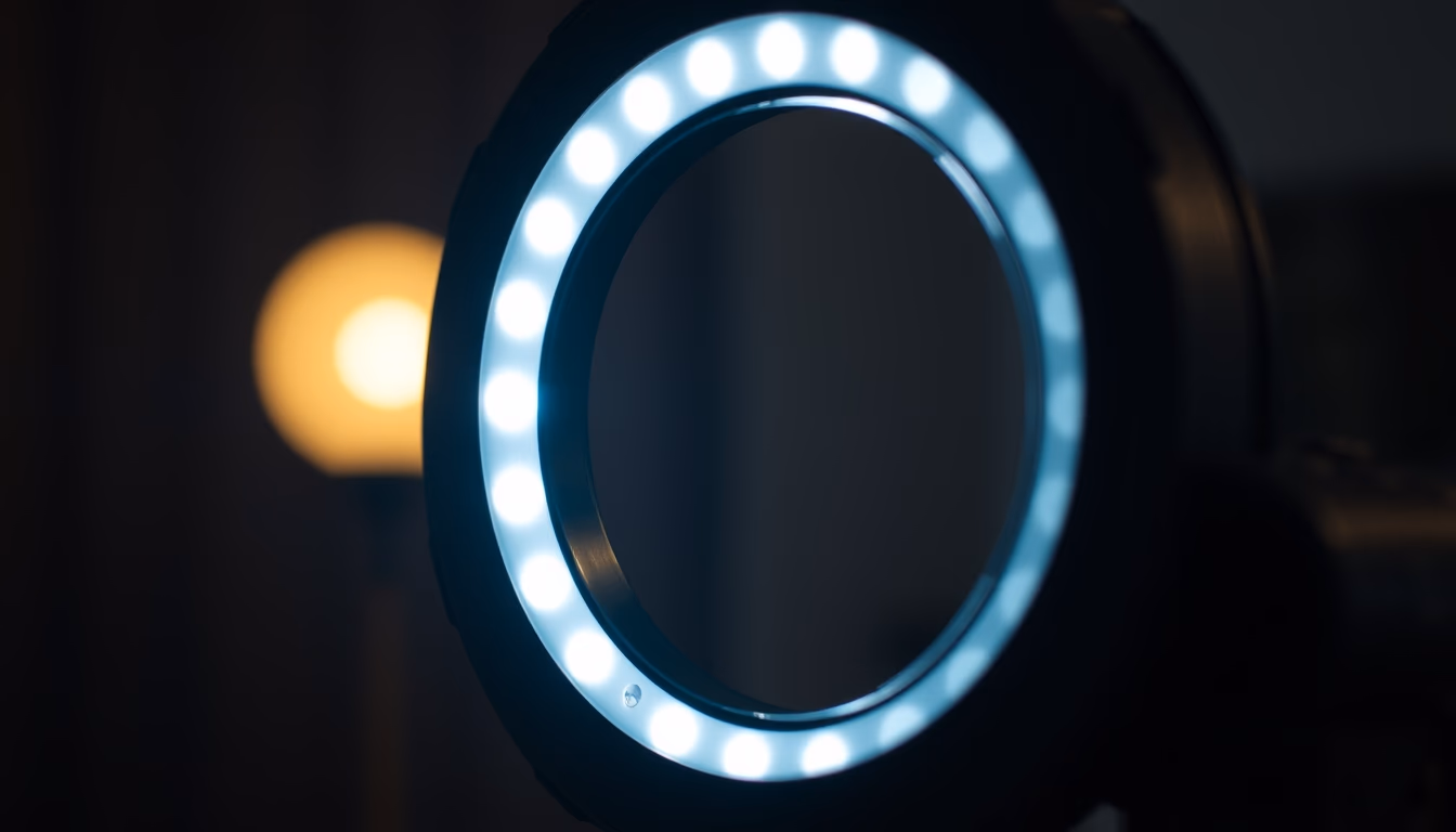 ring light setup vlog in editorial style