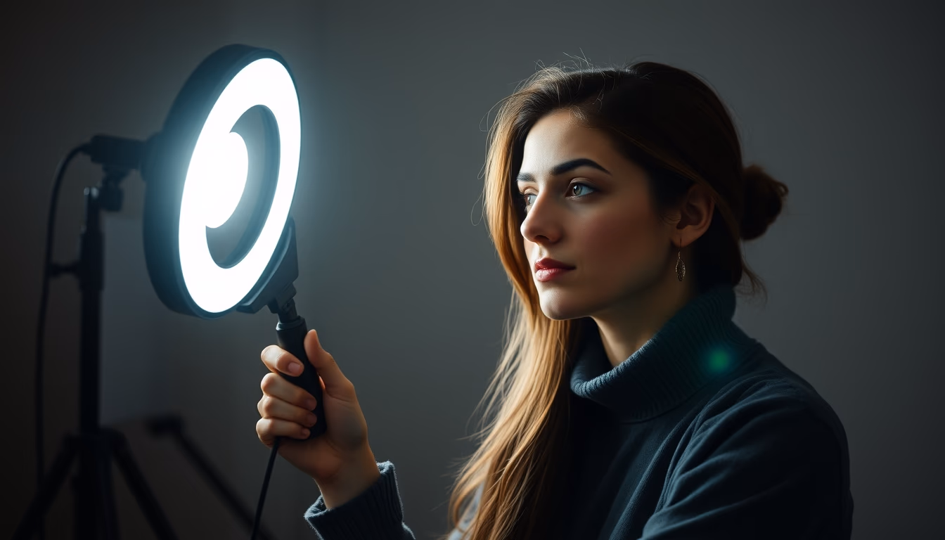 ring light setup vlog in editorial style