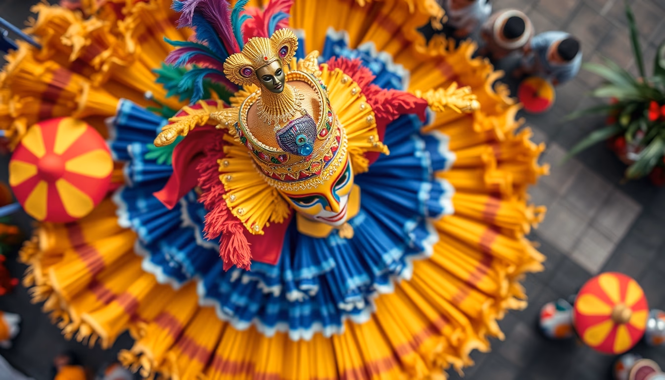 rio carnival float colorful in editorial style