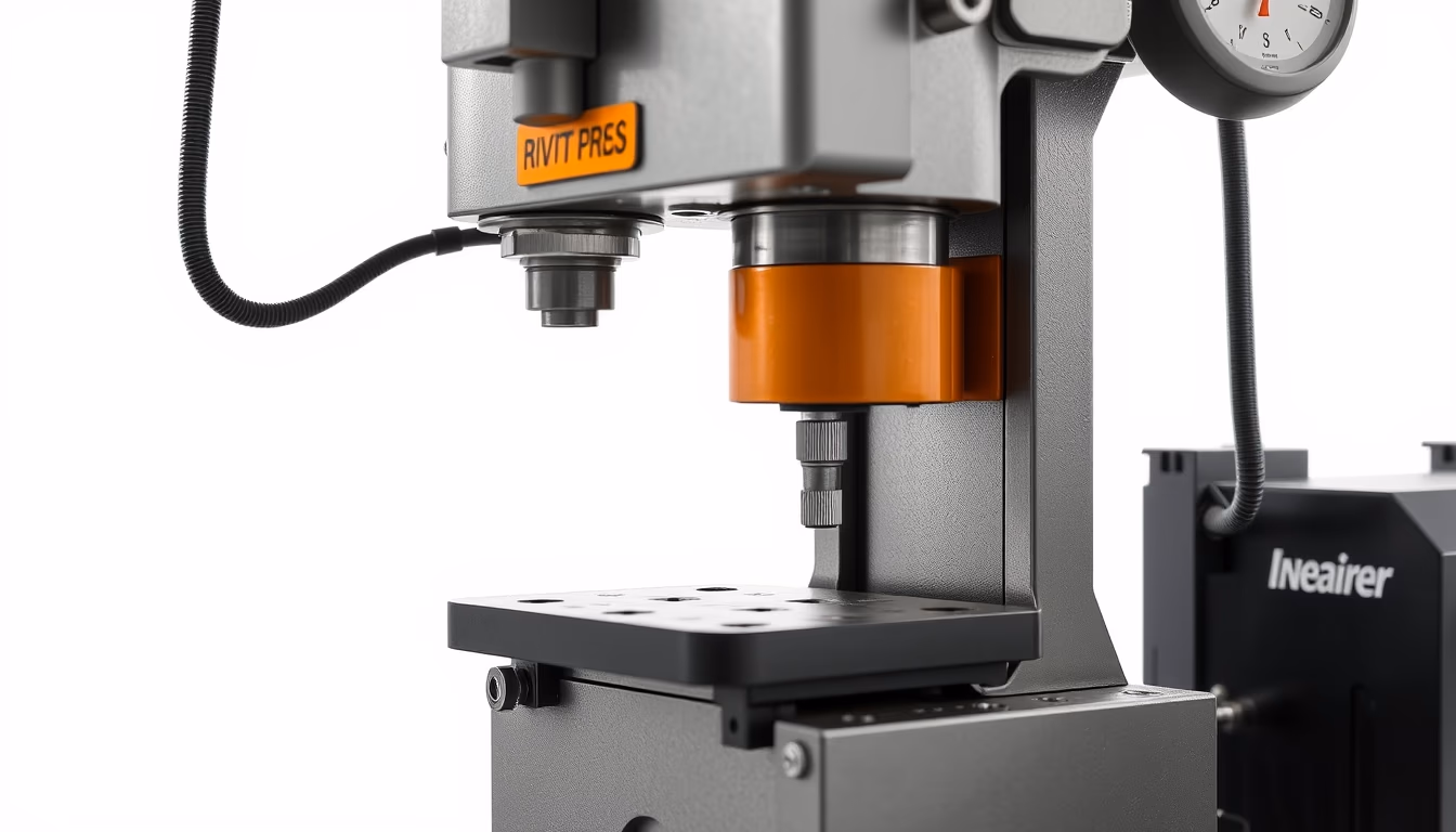 rivet press machine in editorial style