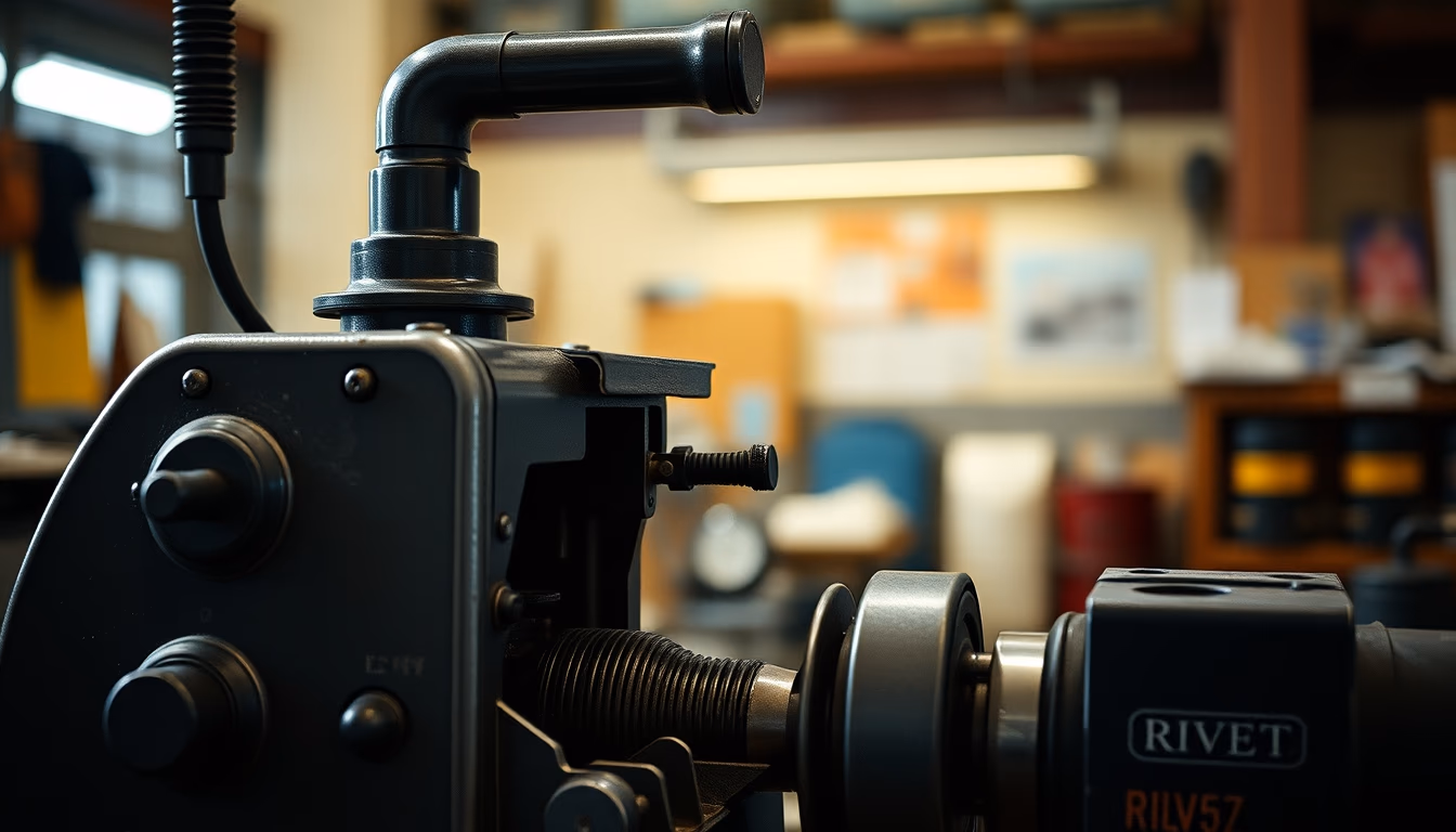 rivet press machine in editorial style