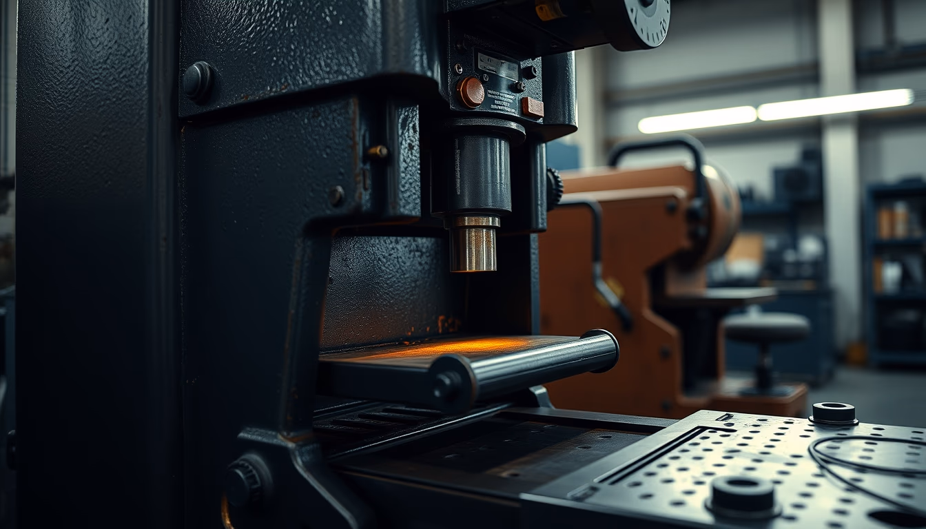 rivet press machine in editorial style