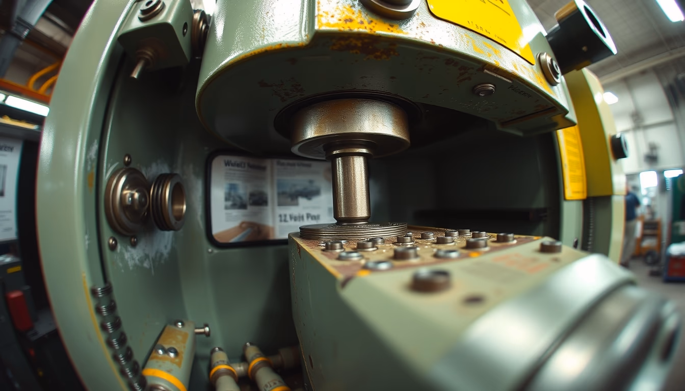 rivet press machine in editorial style