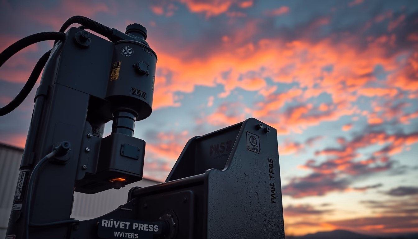 rivet press machine in editorial style