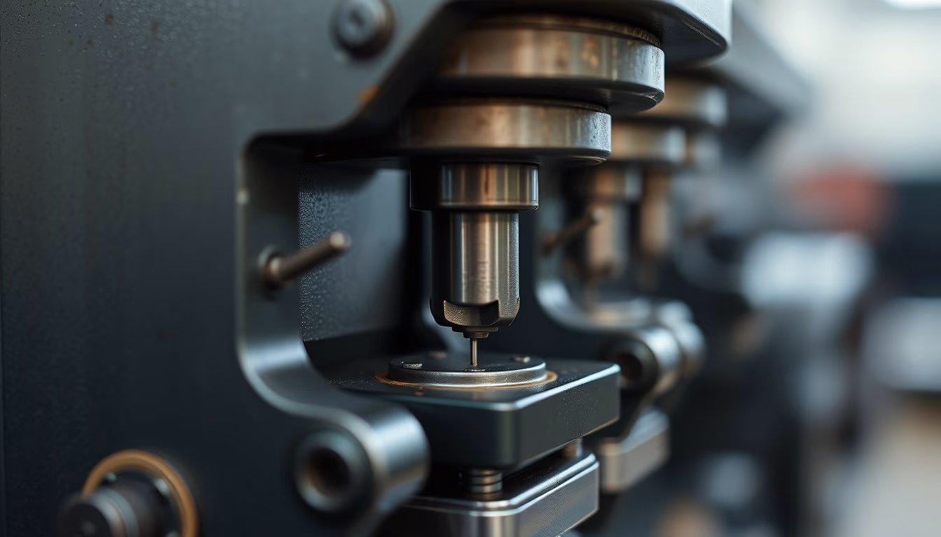 rivet press machine in editorial style