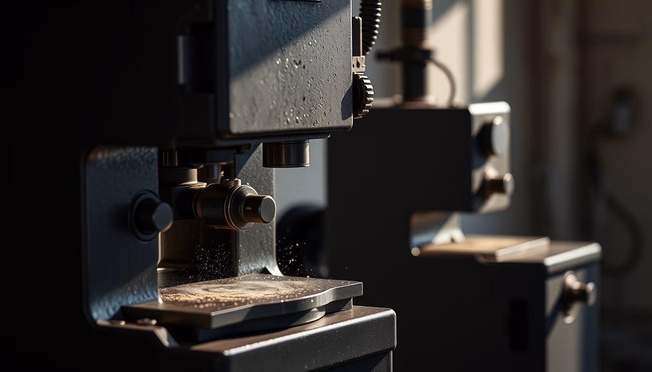 rivet press machine in editorial style