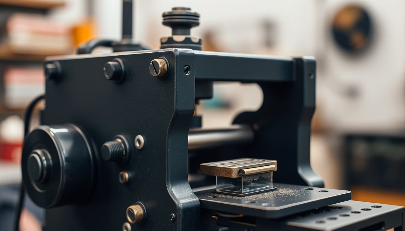 rivet press machine in editorial style