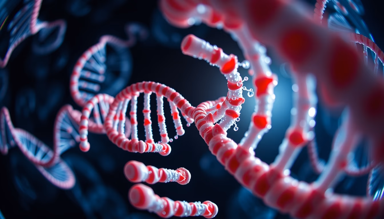 rna molecule structure in editorial style