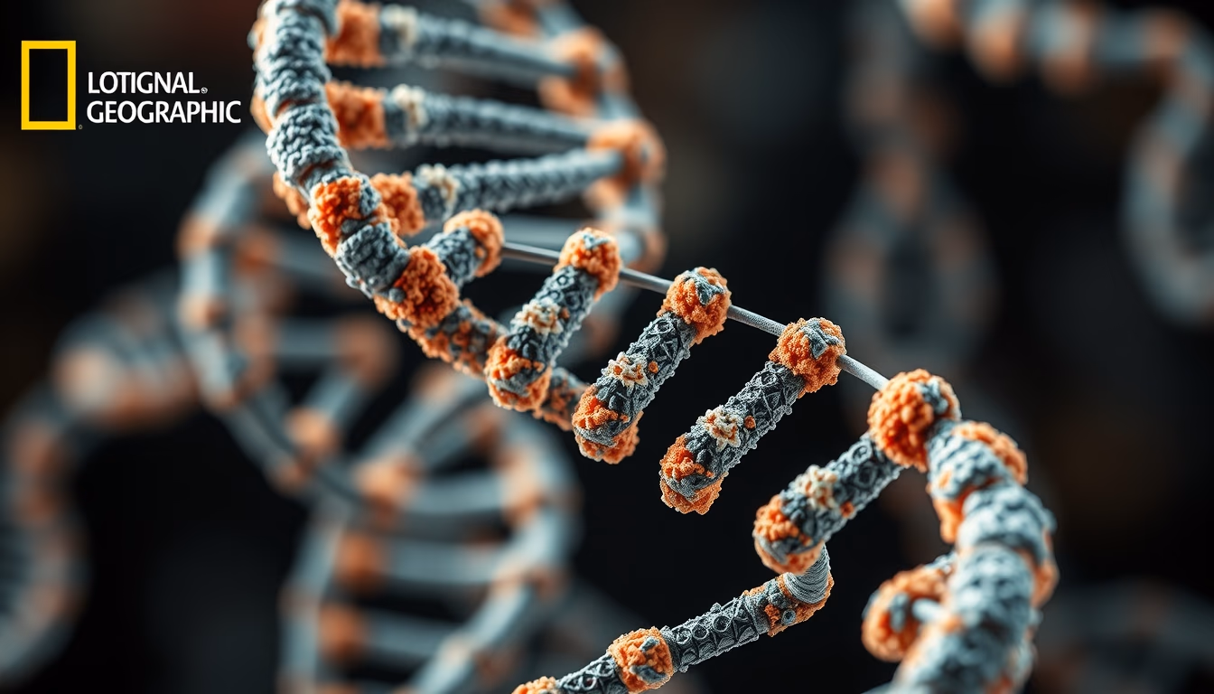rna molecule structure in editorial style