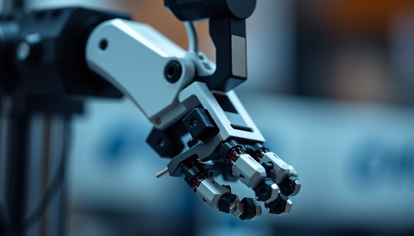 robot arm 3d printer in editorial style