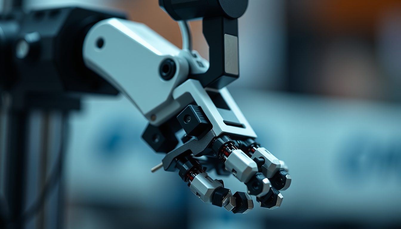 robot arm 3d printer in editorial style