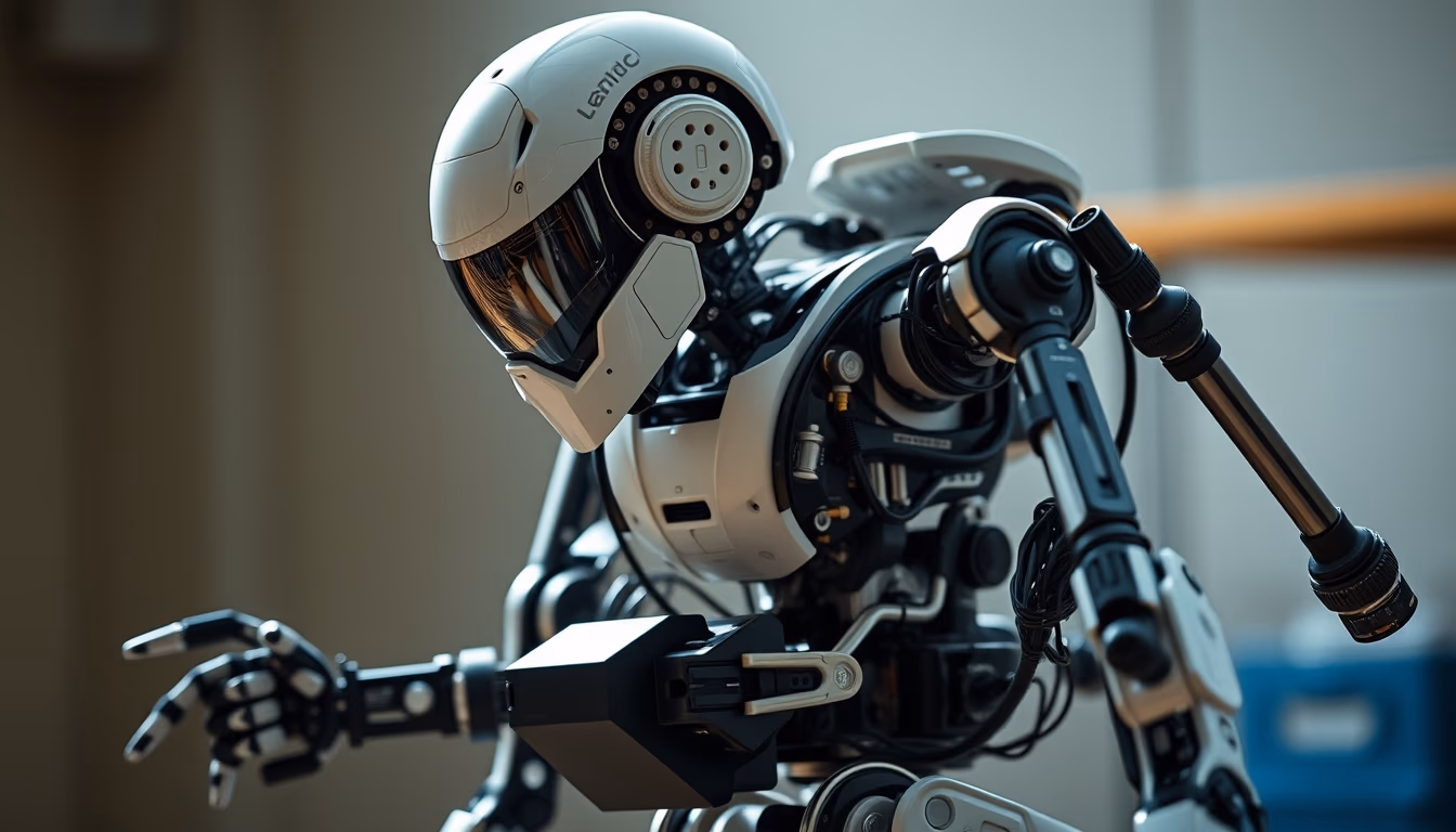 robotic exoskeleton in editorial style