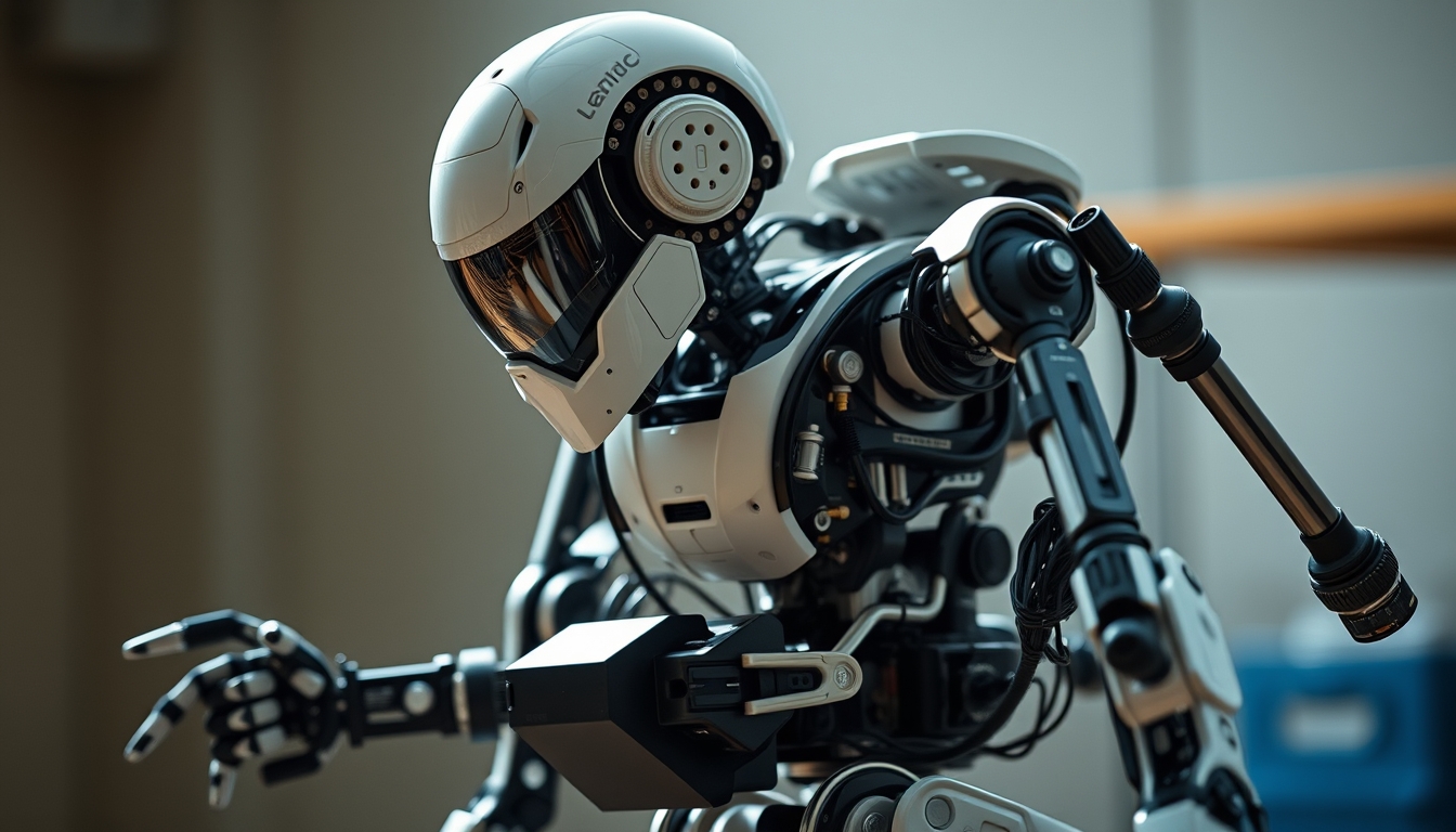 robotic exoskeleton in editorial style