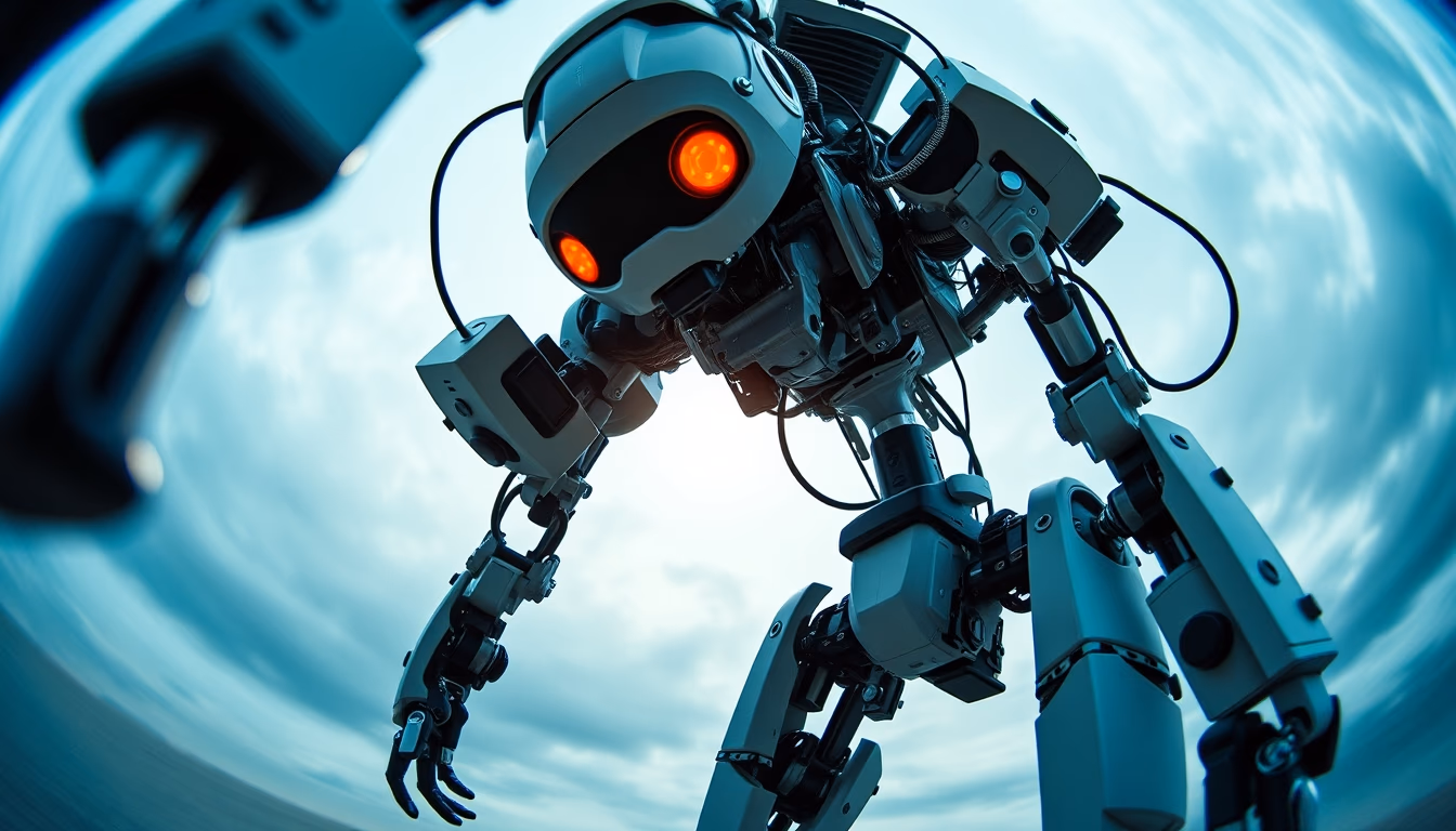 robotic exoskeleton in editorial style