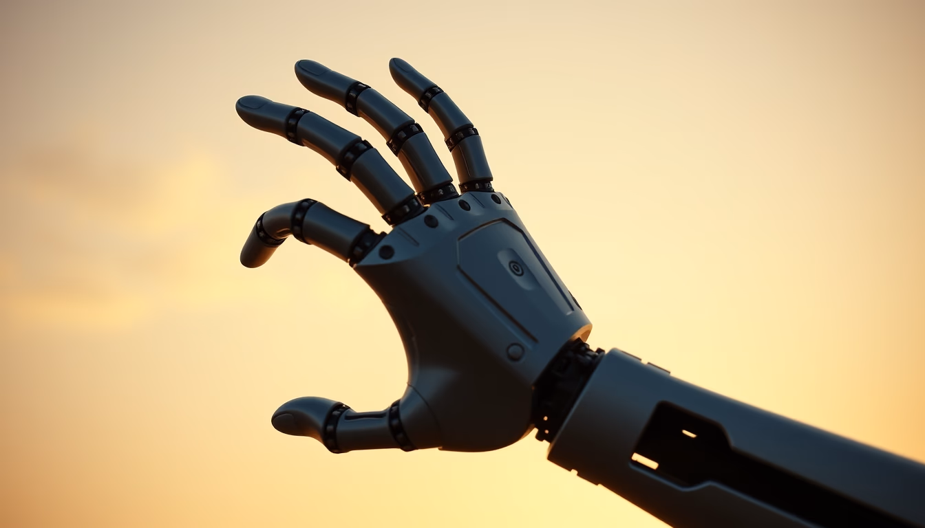 Robotic prosthesis hand em estilo editorial