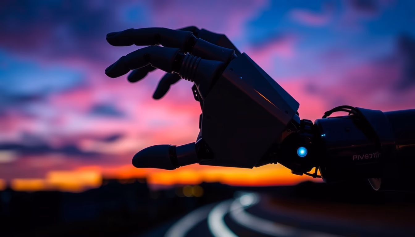 robotic prosthesis hand in editorial style