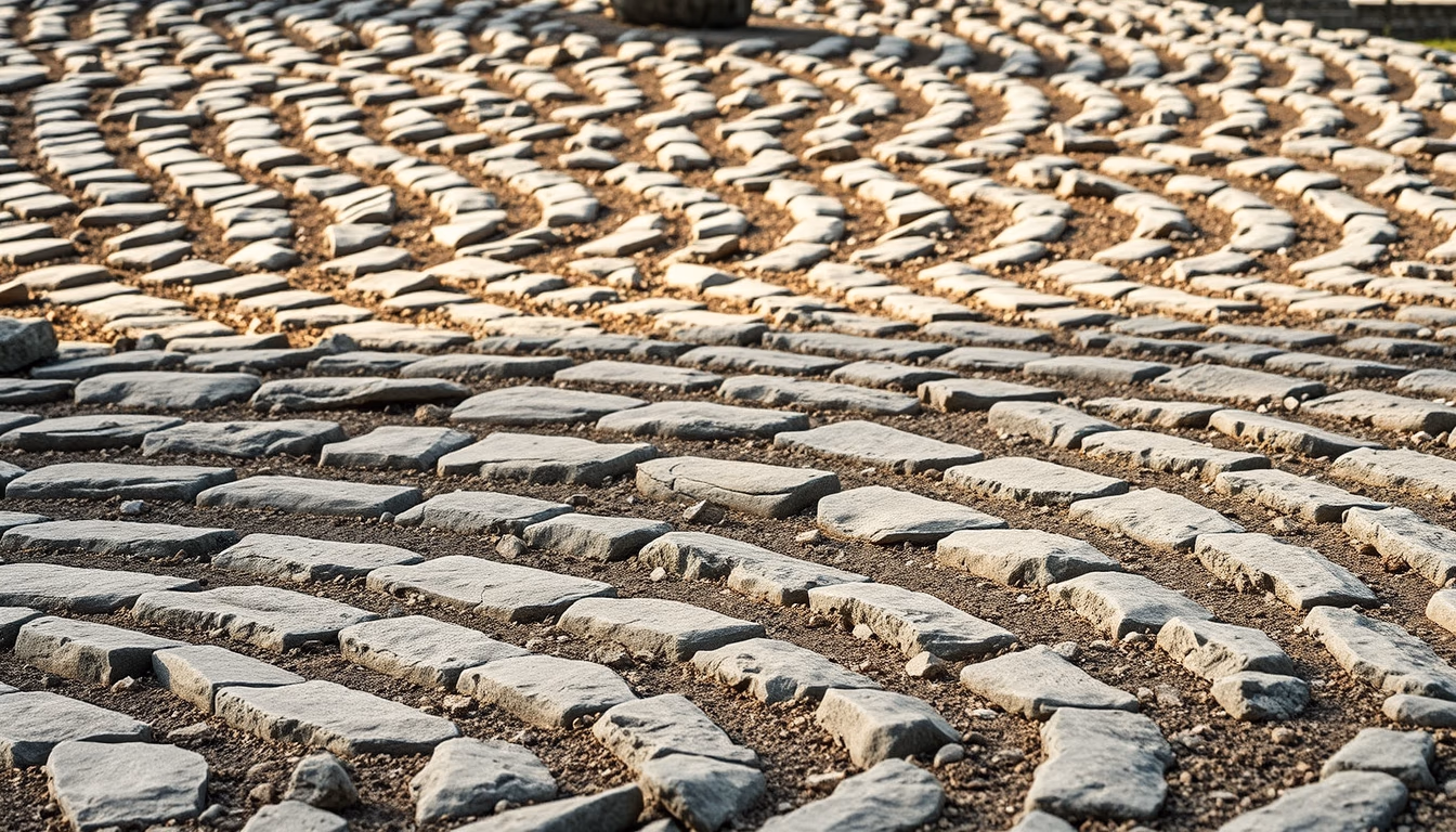 rock garden raked patterns in editorial style